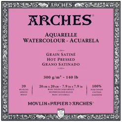 Arches Blok do akwareli - - hot pressed, 20 x 20 cm, 300 g, 20 ark.