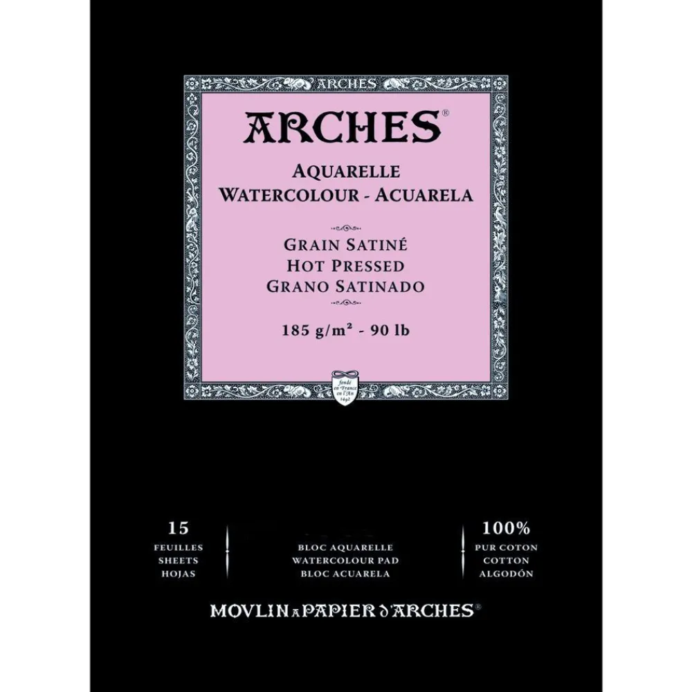 Arches Blok do akwareli - - hot pressed, A5, 185 g, 15 ark.