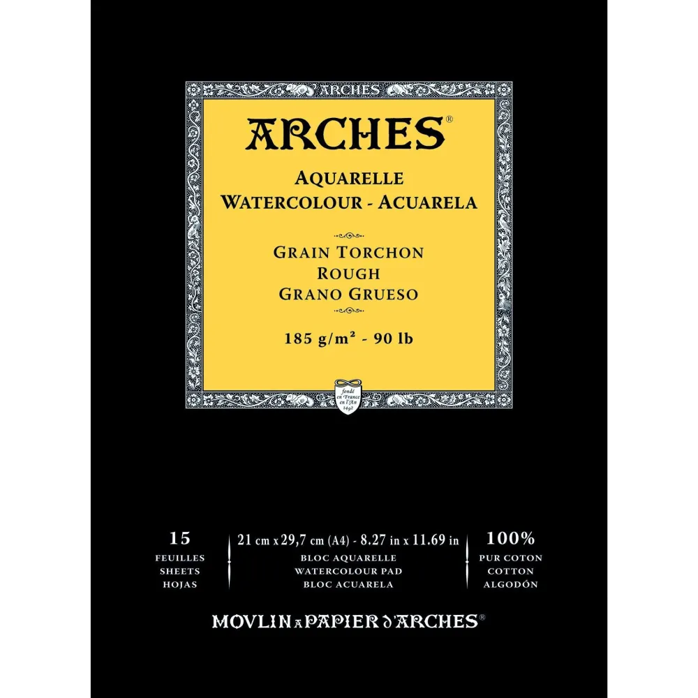 Arches Blok do akwareli - - rough, A4, 185 g, 15 ark. > Papier Do Akwareli