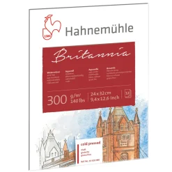 Hahnemuhle Blok do akwareli Britannia - Hahnemühle - cold pressed, 24 x 32 cm, 300 g, 12 ark. ><noscript><img width=