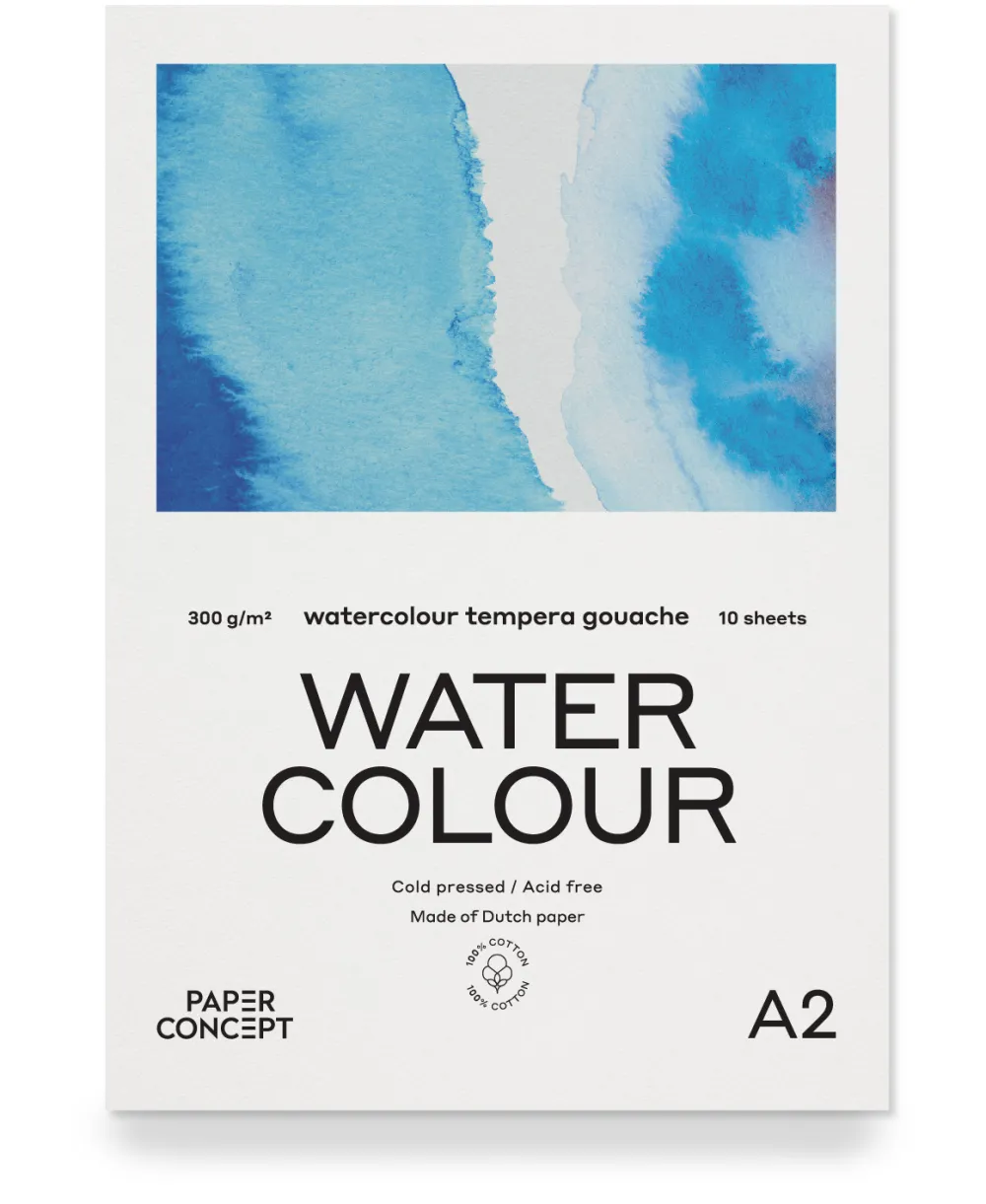 PaperConcept Blok do akwareli 100% Cotton - - A2 300 g 10 ark.