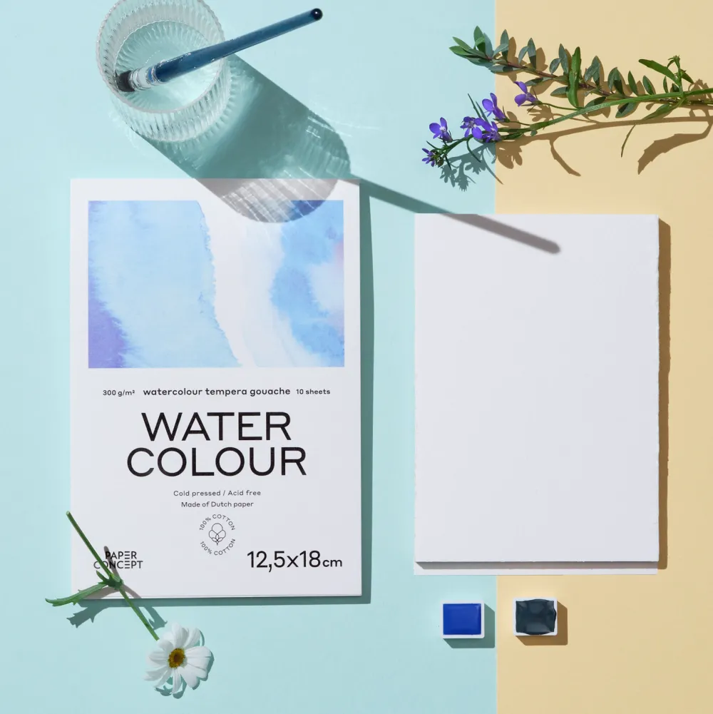 PaperConcept Blok do akwareli 100% Cotton - - A4 300 g 10 ark.
