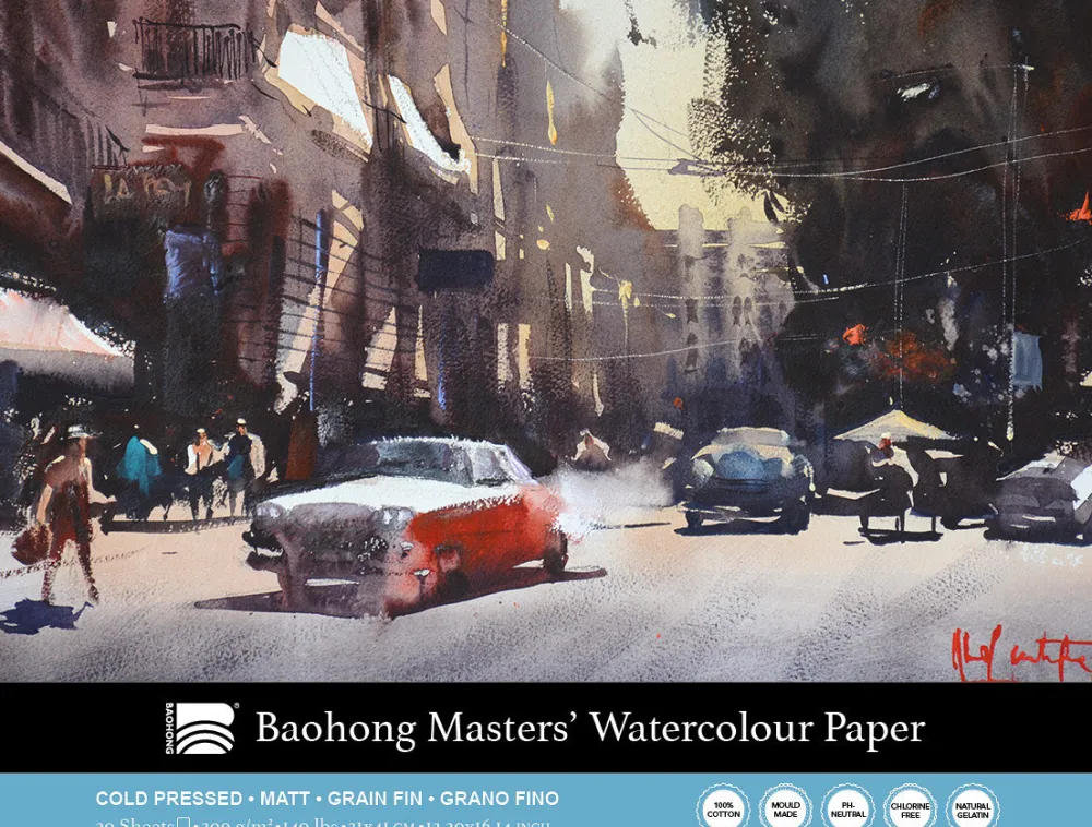 Baohong Blok do akwareli Master's 31 x 41 cm - - cold pressed, 300 g, 20 ark. > Papier Do Akwareli