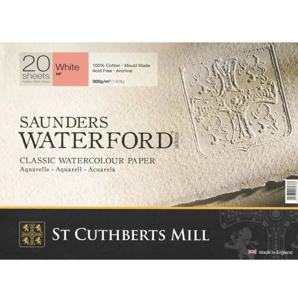 St Cuthberts Mill Blok do akwareli Saunders Waterford - hot press, 41 x 31 cm, 300 g, 20 ark.