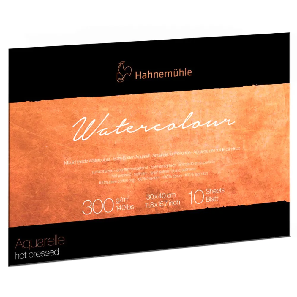 Hahnemuhle Blok do akwareli The Collection - Hahnemühle - hot pressed, 30 x 40 cm, 300 g, 10 ark.