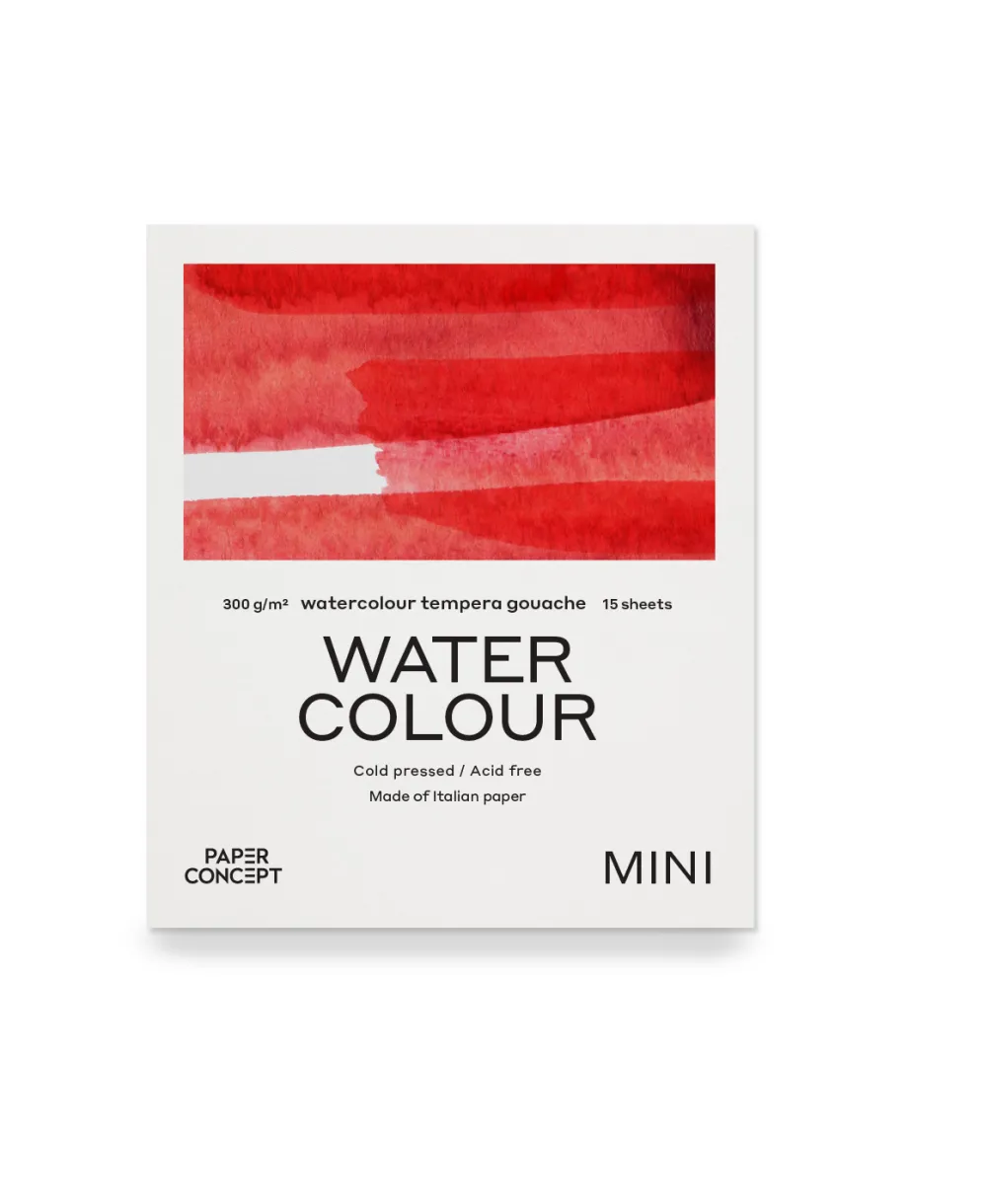 PaperConcept Blok do akwareli Watercolour - - cold press 9 x 10,5 cm 300 g 15 ark. > Papier Do Akwareli