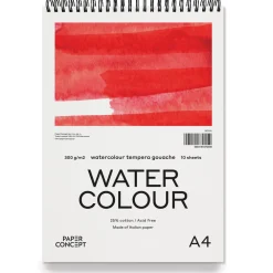 PaperConcept Blok do akwareli Watercolour na spirali - - cold press A4 300 g 10 ark.