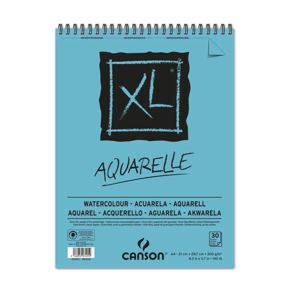 Canson Blok do akwareli ze spiralą XL Aquarelle, A4 - - 300 g, 30 ark. > Papier Do Akwareli