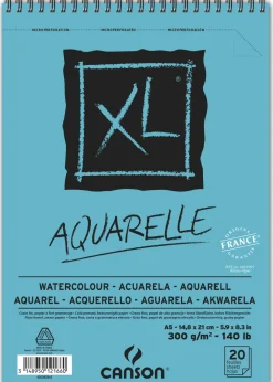 Canson Blok do akwareli ze spiralą XL Aquarelle, A5 - - 300 g, 20 ark.