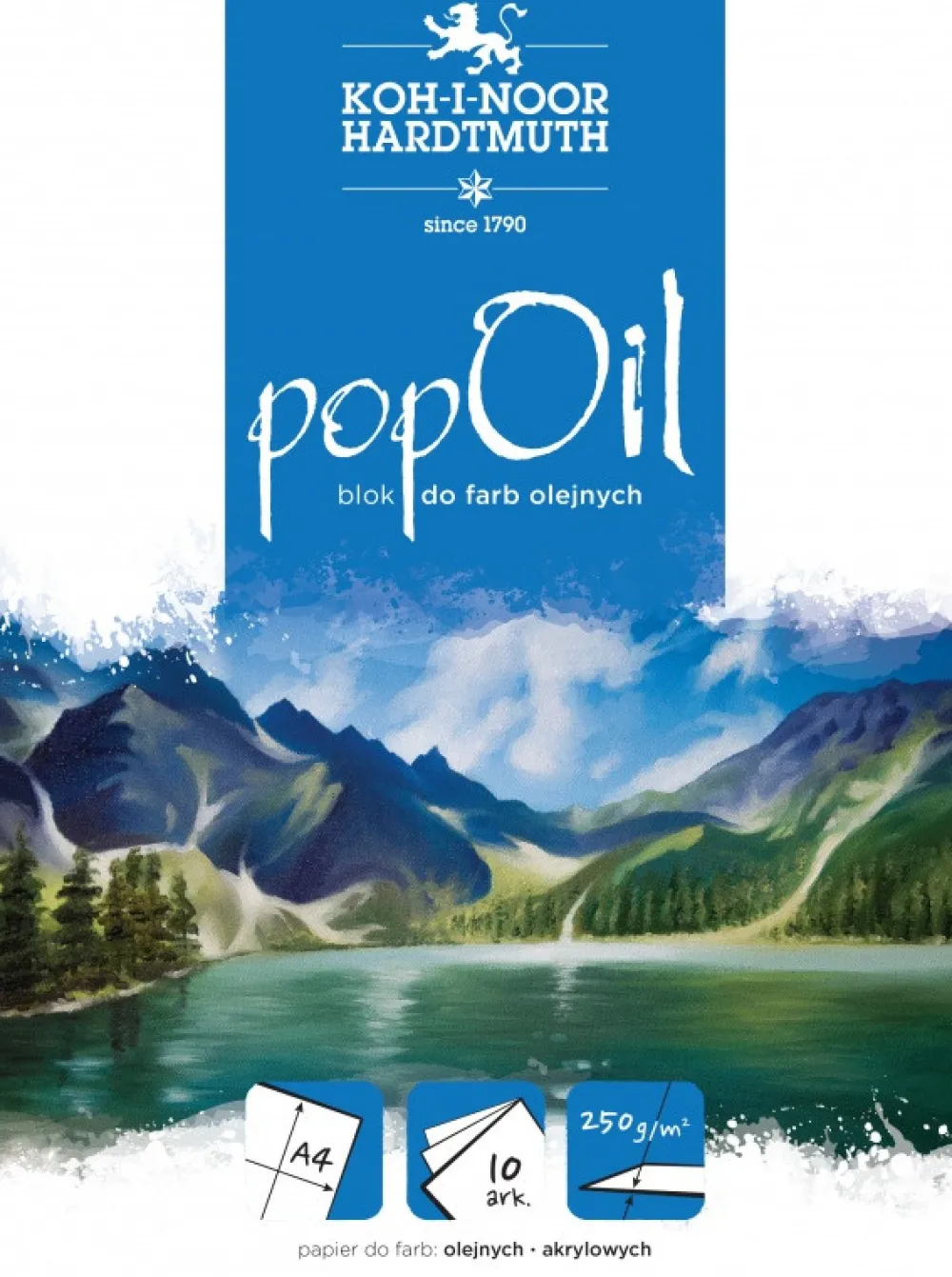 KOH-I-NOOR Blok do farb olejnych Pop Oil A4 - - 250g, 10 ark. > Papier Do Akryli I Farb Olejnych