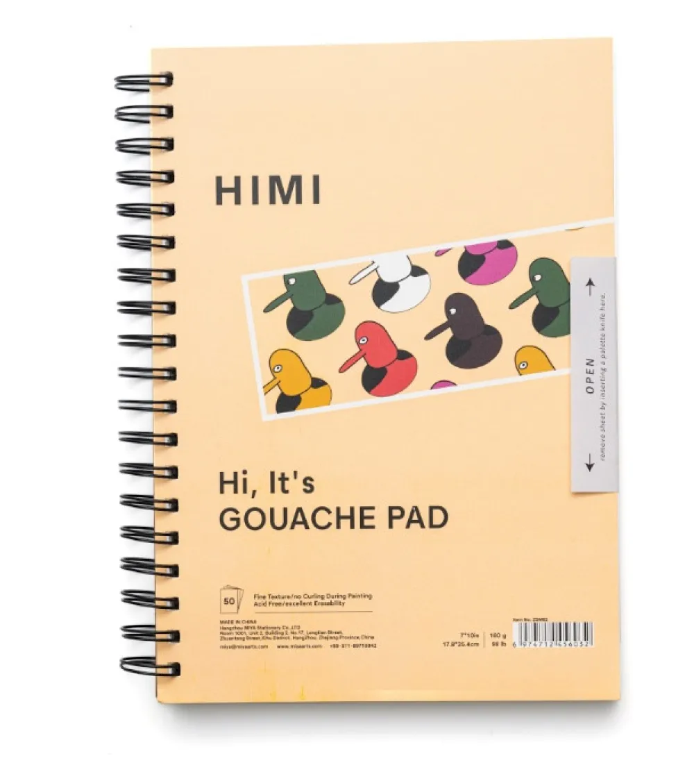 HIMI Blok do gwaszy na spirali 17,8 x 25,4 cm - - 160 g 50 ark. > Papier Do Akwareli|Bloki Uniwersalne