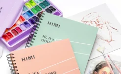 HIMI Blok do gwaszy na spirali 21,6 x 21,6 cm - - Pink 160 g 50 ark.