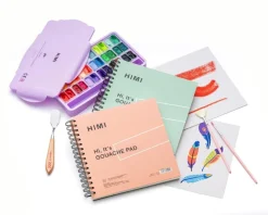 HIMI Blok do gwaszy na spirali 21,6 x 21,6 cm - - Pink 160 g 50 ark.