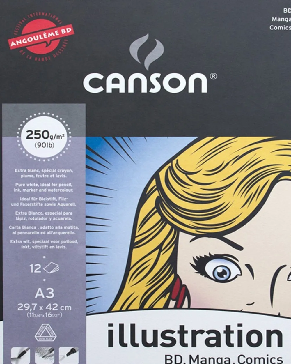 Canson Blok do komiksów Illustration A4 - - 250 g, 12 ark. > Bloki Do Markerów