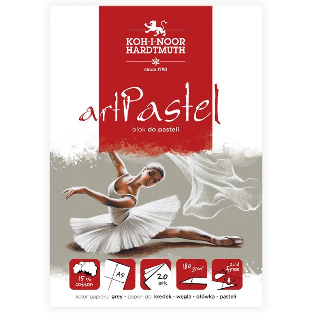 KOH-I-NOOR Blok do pasteli Art Pastel - - Grey, A5, 180 g, 20 ark. > Papier Do Pasteli