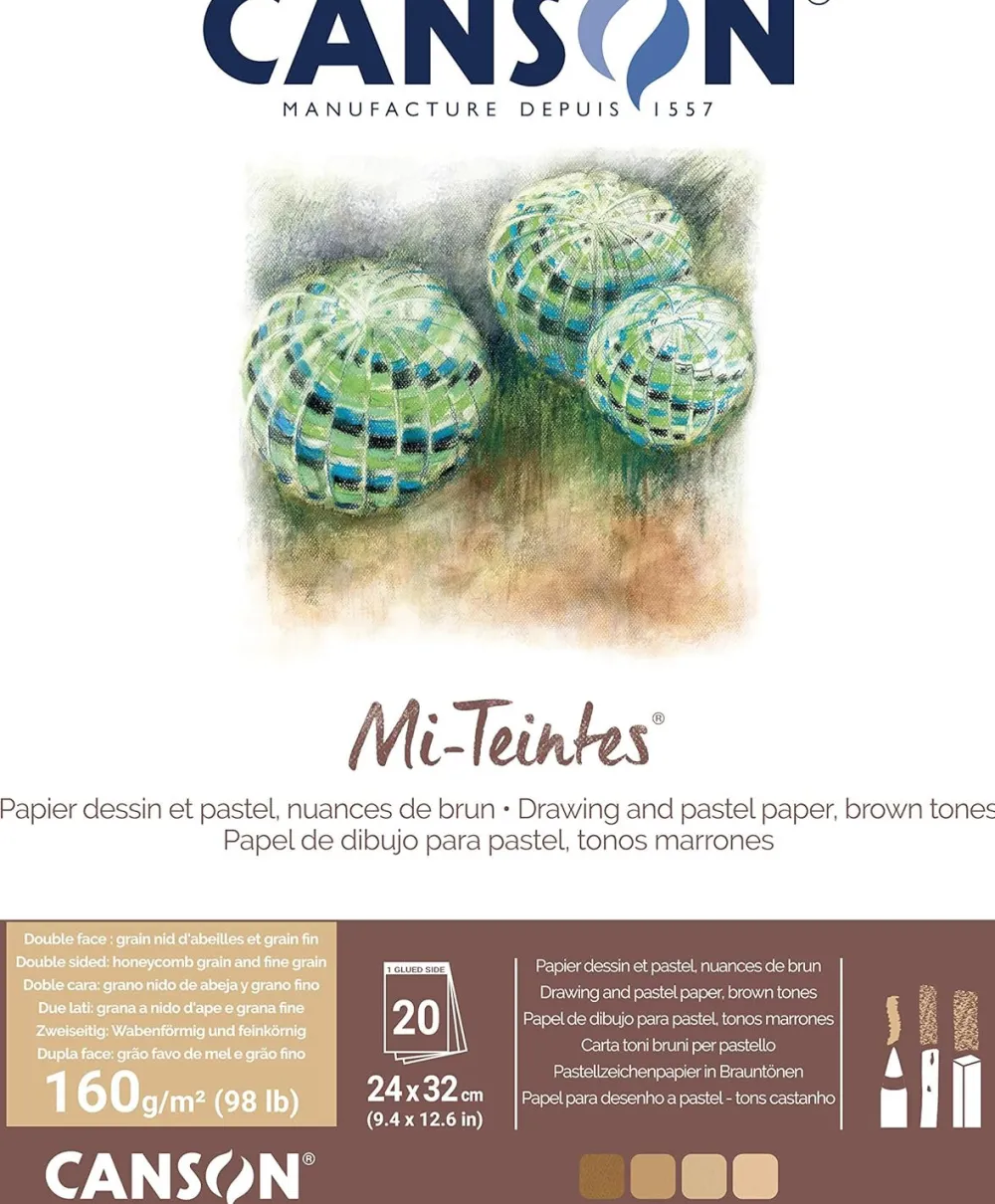Canson Blok do pasteli Mi-Teintes - - odcienie brązu, 24 x 32 cm, 160 g, 10 ark.