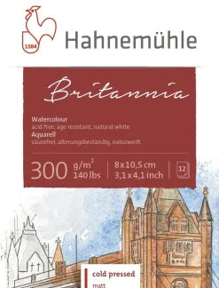 Hahnemuhle Blok mini do akwareli Britannia Watercolour 8 x 10,5 cm - Hahnemühle - 300 g 12 ark. > Papier Do Akwareli