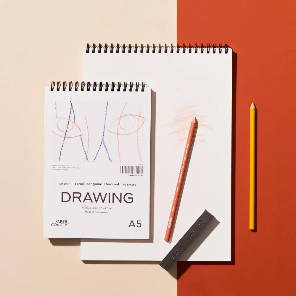 PaperConcept Blok rysunkowy Drawing na spirali - - medium grain A5 120 g 50 ark.