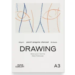 PaperConcept Blok rysunkowy Drawing - - medium grain A3 120 g 50 ark.