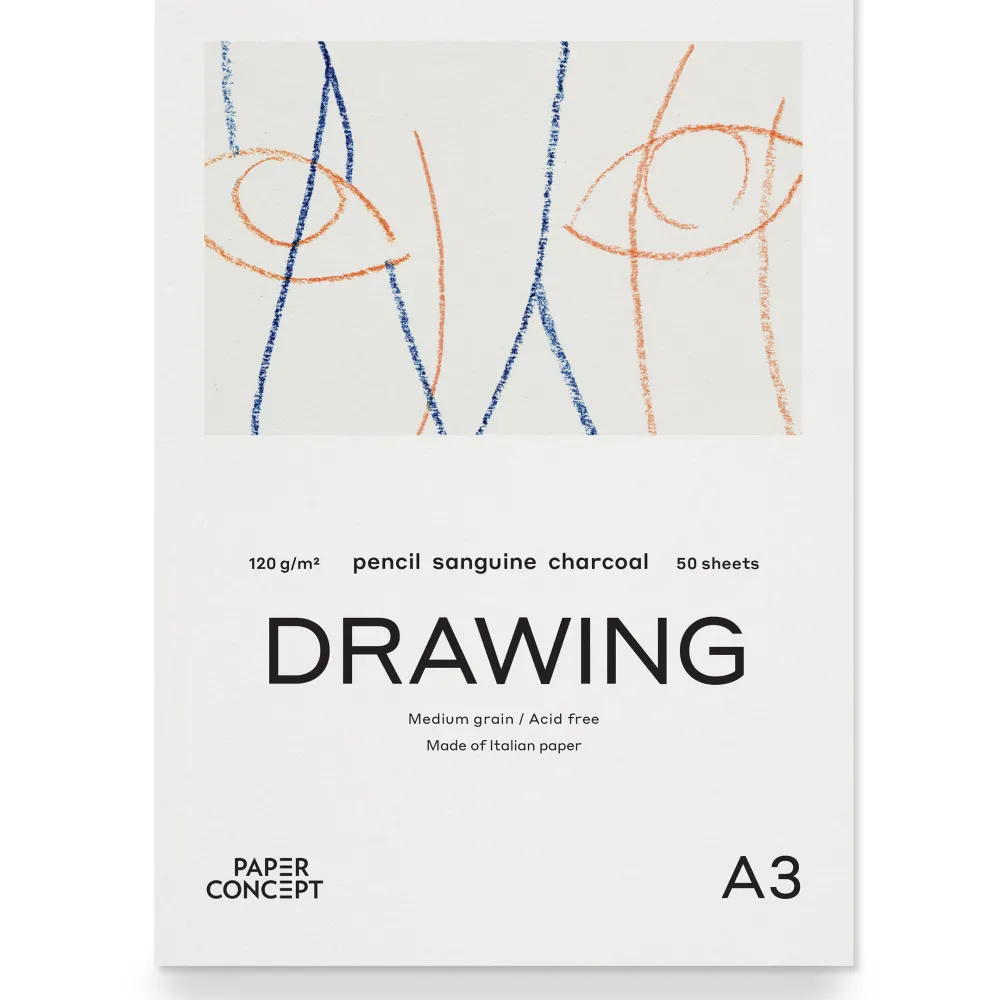 PaperConcept Blok rysunkowy Drawing - - medium grain A3 120 g 50 ark.