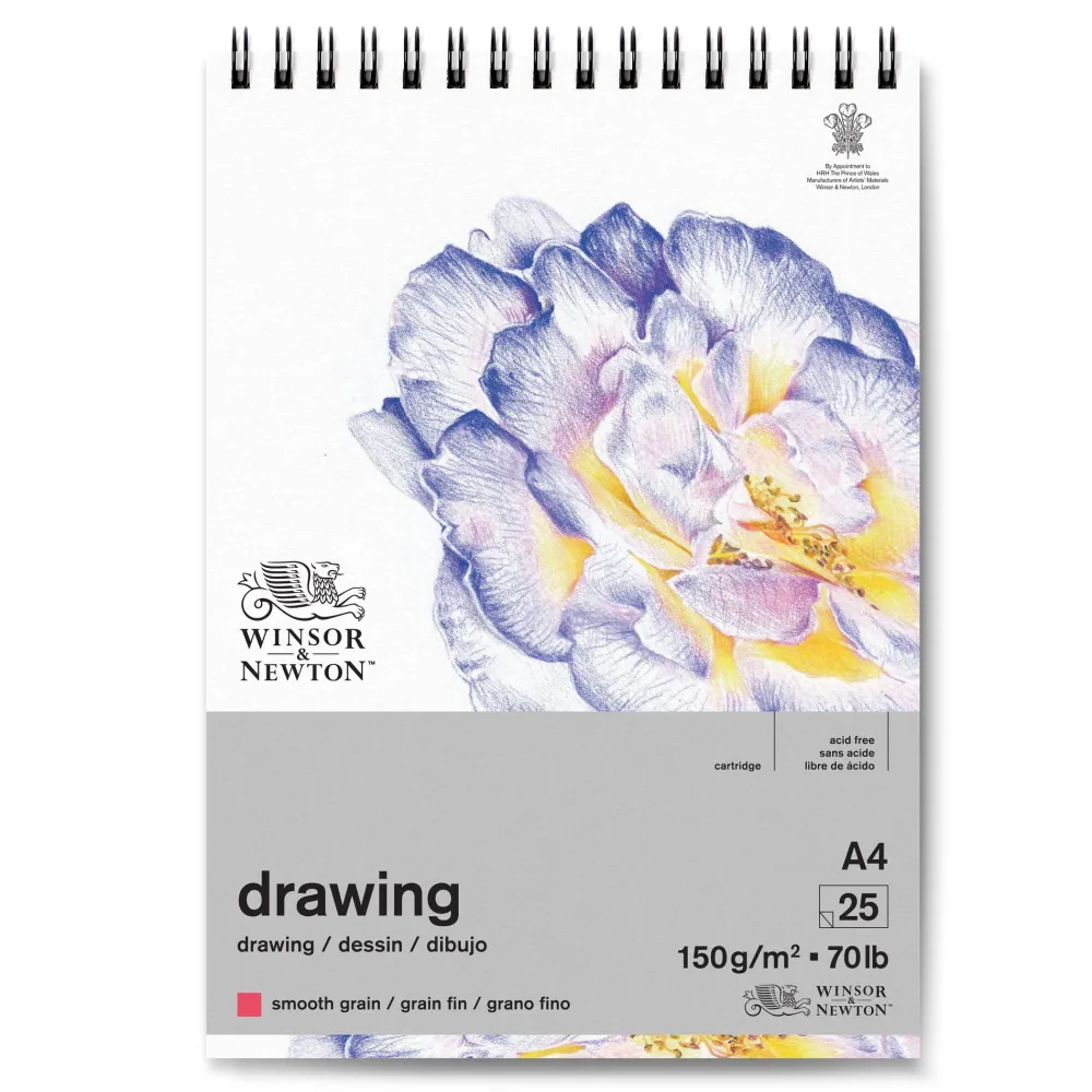 Winsor & Newton Blok rysunkowy ze spiralą Drawing Pad - - smooth, A4, 150g, 25 ark.