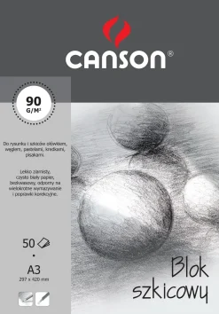 Canson Blok szkicowy A3 - - 90 g, 50 ark.