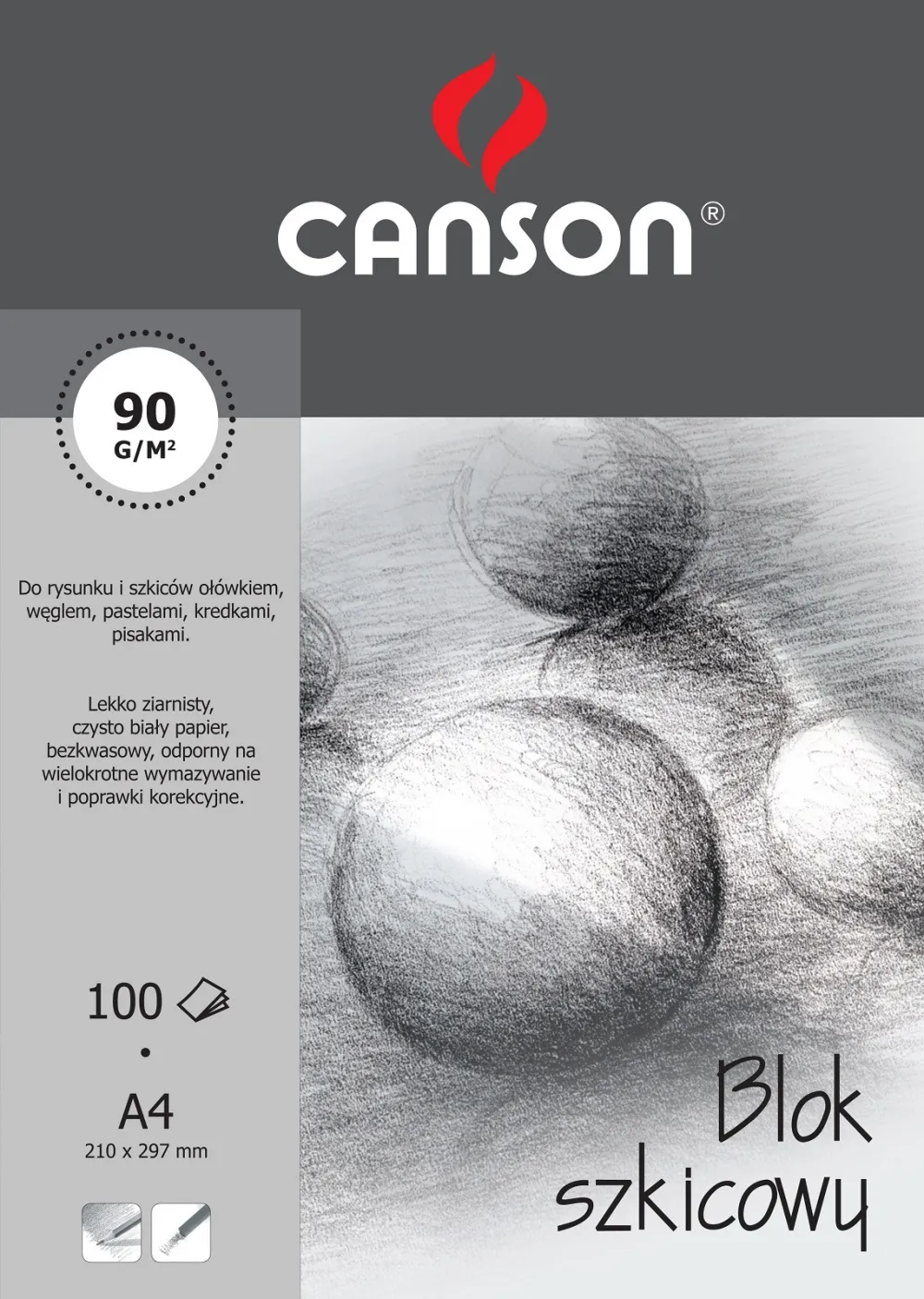 Canson Blok szkicowy A4 - - 90 g, 100 ark.