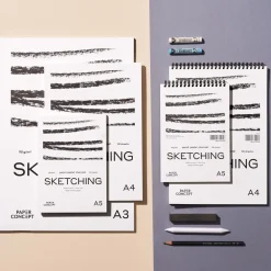 PaperConcept Blok szkicowy Sketching na spirali - - medium grain A5 90 g 50 ark.