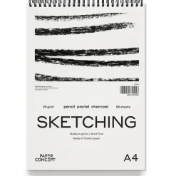 PaperConcept Blok szkicowy Sketching na spirali - - medium grain A4 90 g 50 ark. > Bloki Szkicowe|Bloki Rysunkowe