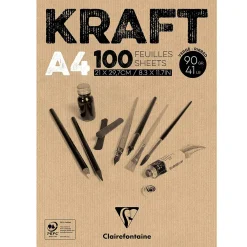 Clairefontaine Blok uniwersalny Kraft Mixed Media - - brązowy, A4, 90g, 100 ark. ><noscript><img width=