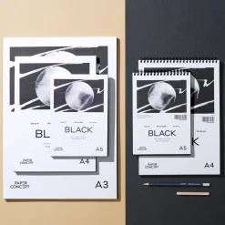 PaperConcept Blok uniwersalny Mix Media Black na spirali - - smooth A4 280 g 25 ark.