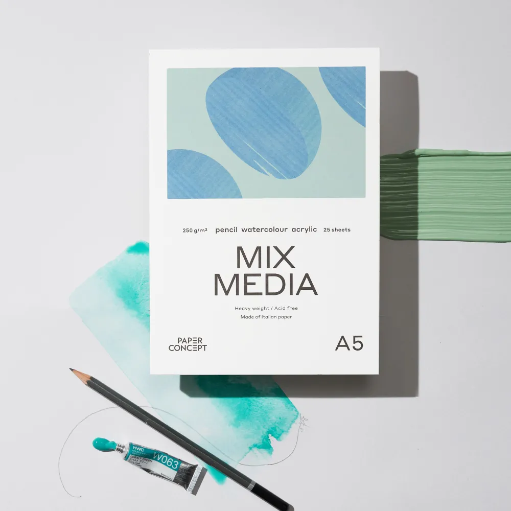 PaperConcept Blok uniwersalny Mix Media - - medium grain 30 x 30 cm 250 g 25 ark.