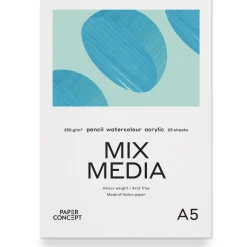 PaperConcept Blok uniwersalny Mix Media - - medium grain A5 250 g 25 ark. ><noscript><img width=