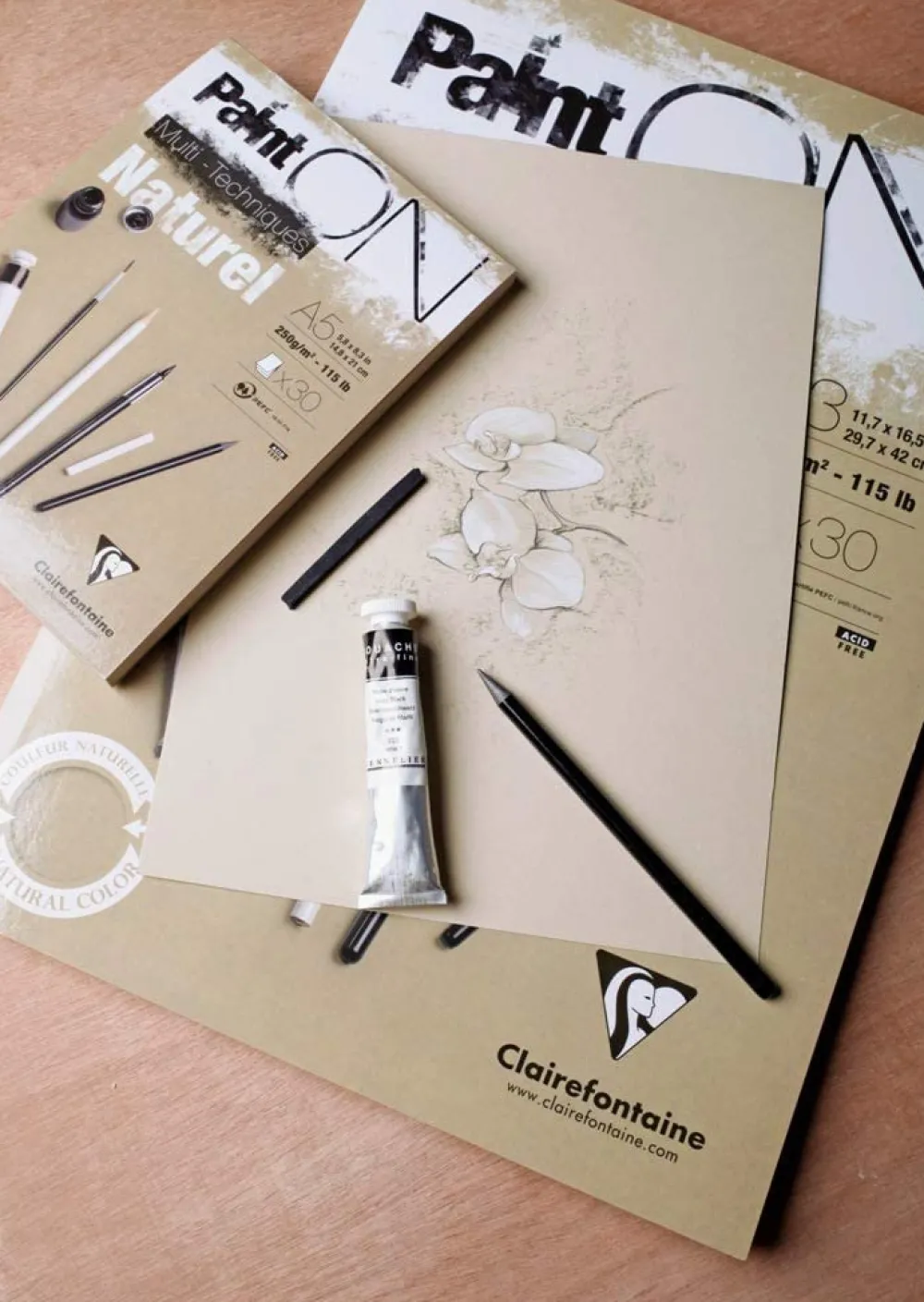 Clairefontaine Blok uniwersalny Paint'On Mixed Media - - naturalny, A3, 250g, 30 ark. > Papier Do Akwareli|Bloki Uniwersalne