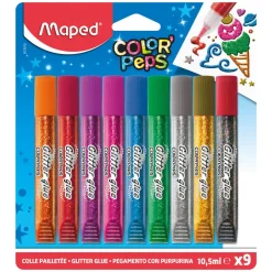 Maped Brokat w kleju Color' Peps dla dzieci - - 9 kolorów x 10,5 ml
