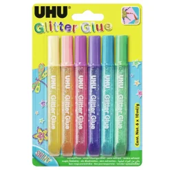 UHU Brokat w kleju Shiny - - 6 kolorów x 10 ml ><noscript><img width=