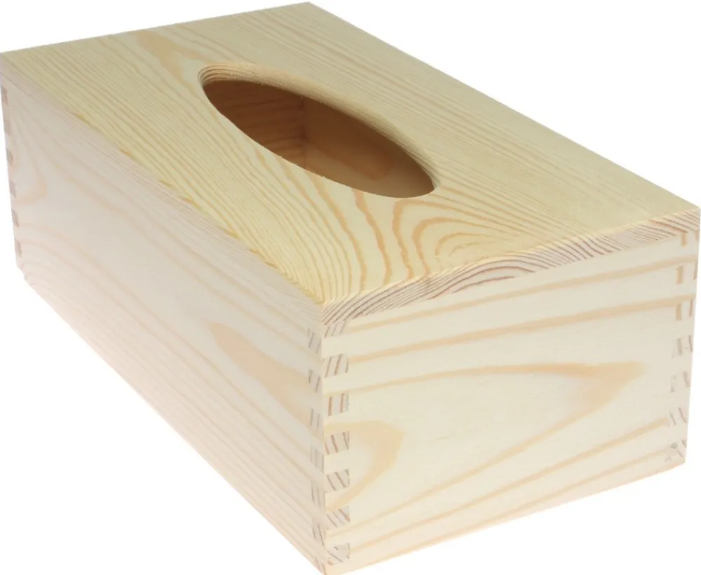 Chustecznik drewniany, prostokątny - 25,5 x 14 x 9 cm > Drewniane