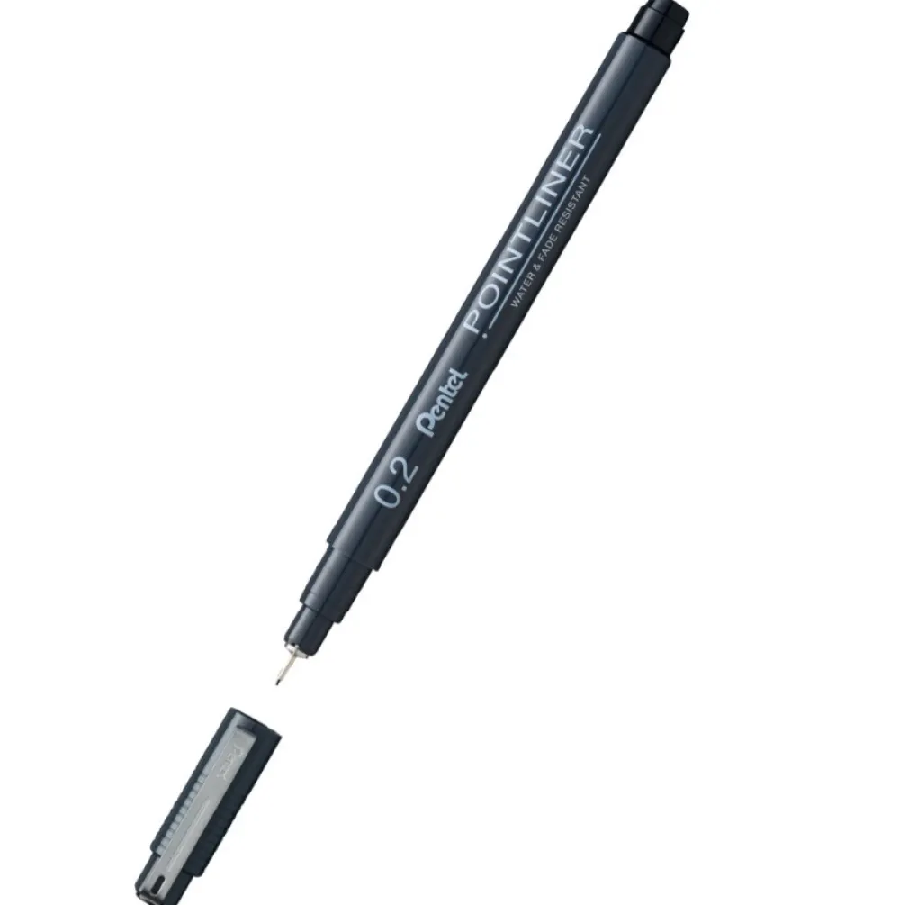 Pentel Cienkopis kalibrowany Pointliner - - czarny, 0,2 mm