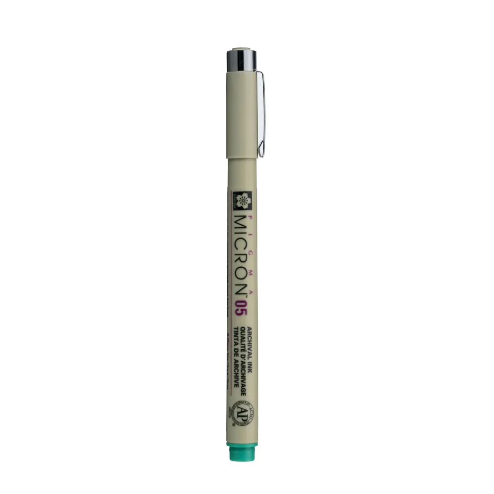 Sakura Cienkopis Pigma Micron 05 - - zielony, 0,45 mm > Markery, Brushpeny I Pisaki