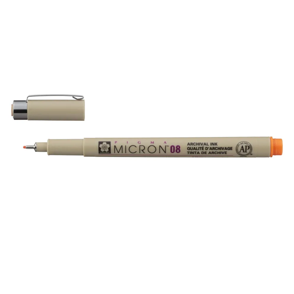Sakura Cienkopis Pigma Micron 08 - - Orange, 0,5 mm