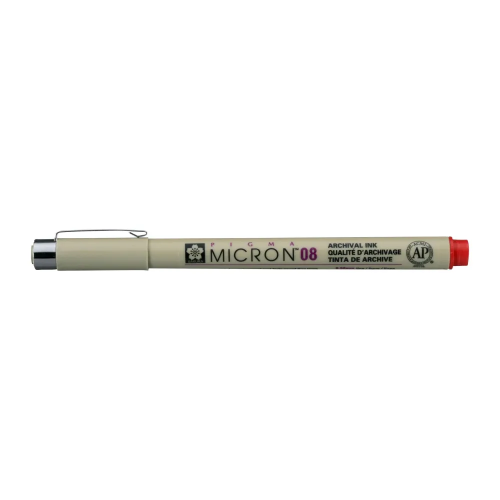 Sakura Cienkopis Pigma Micron 08 - - Red, 0,5 mm