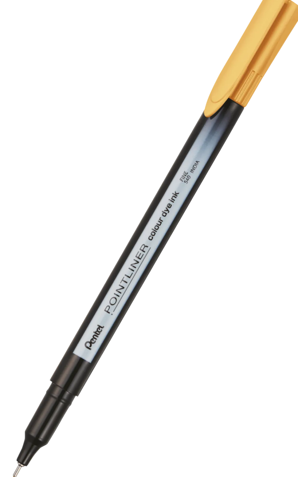 Pentel Cienkopis Pointliner Colour 0,4 mm - - ciemnożółty