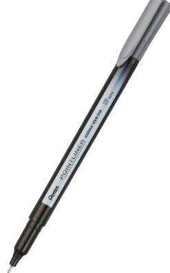 Pentel Cienkopis Pointliner Colour 0,4 mm - - szary