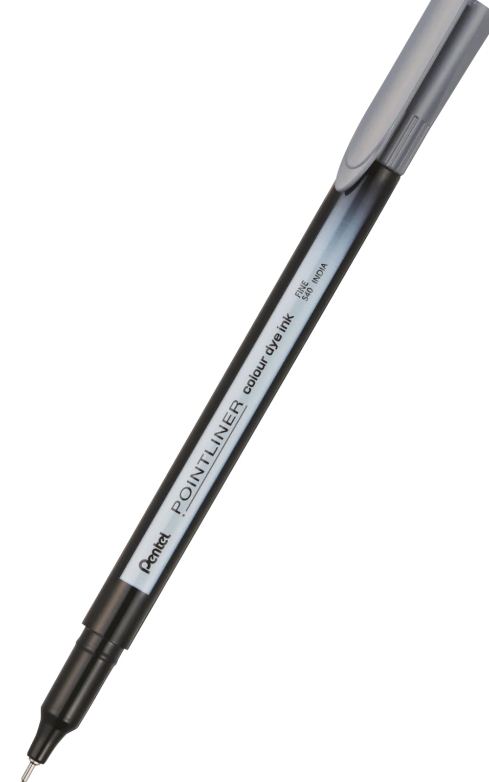 Pentel Cienkopis Pointliner Colour 0,4 mm - - szary