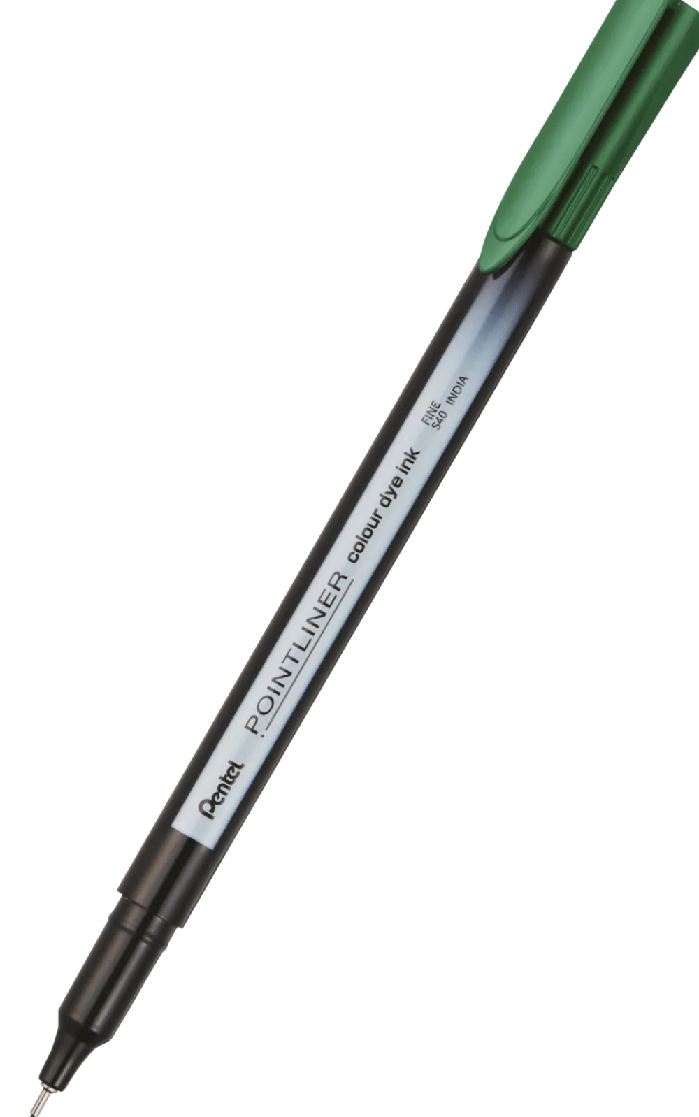 Pentel Cienkopis Pointliner Colour 0,4 mm - - zielony > Cienkopisy