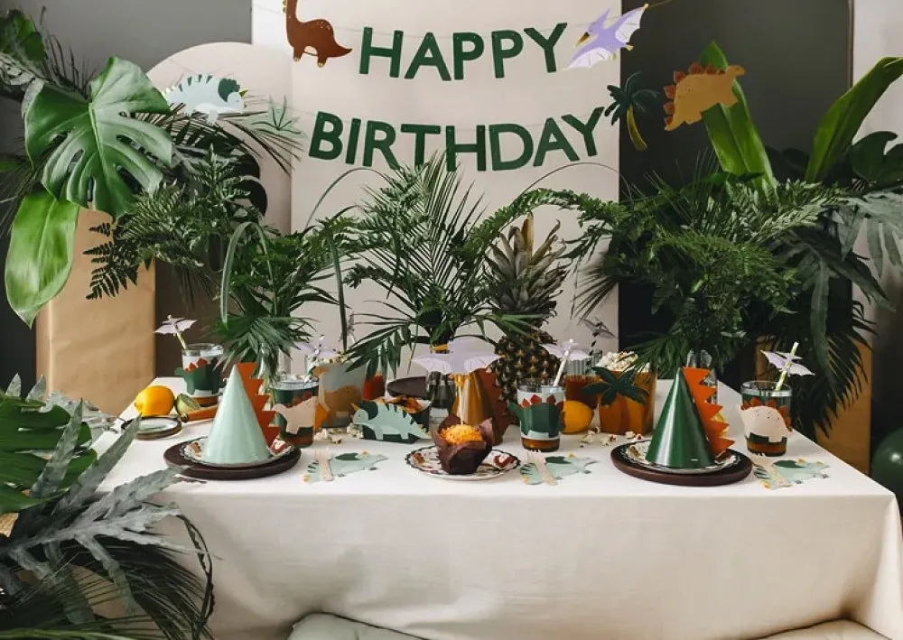 PartyDeco Czapeczki papierowe Dinozaury - 14 cm, 6 szt. > Maski, Korony I Czapeczki