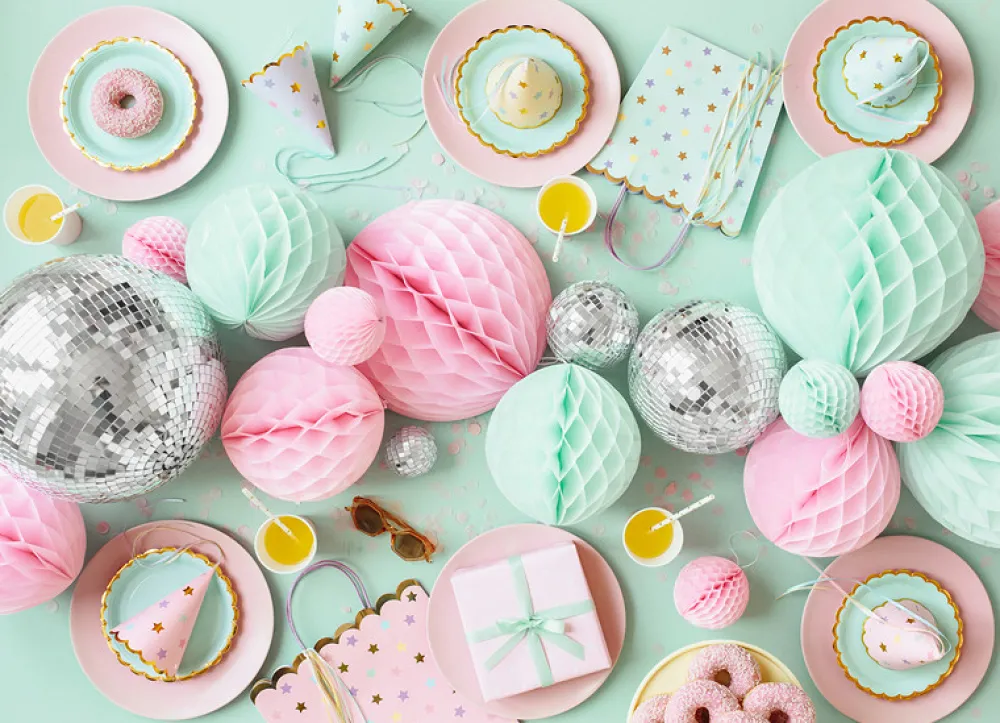 PartyDeco Czapeczki papierowe w gwiazdki - pastelowe, 6 szt. > Maski, Korony I Czapeczki