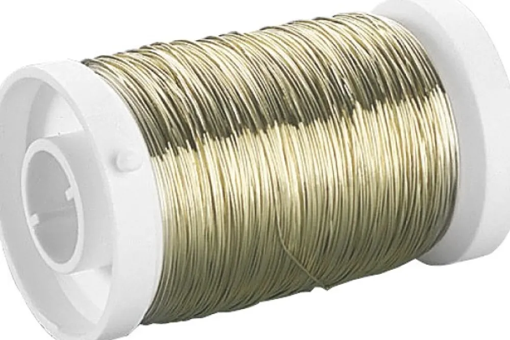 Knorr Prandell Drucik florystyczny, mosiężny - - złoty, 0,3 mm x 80 m > Druciki Metalowe