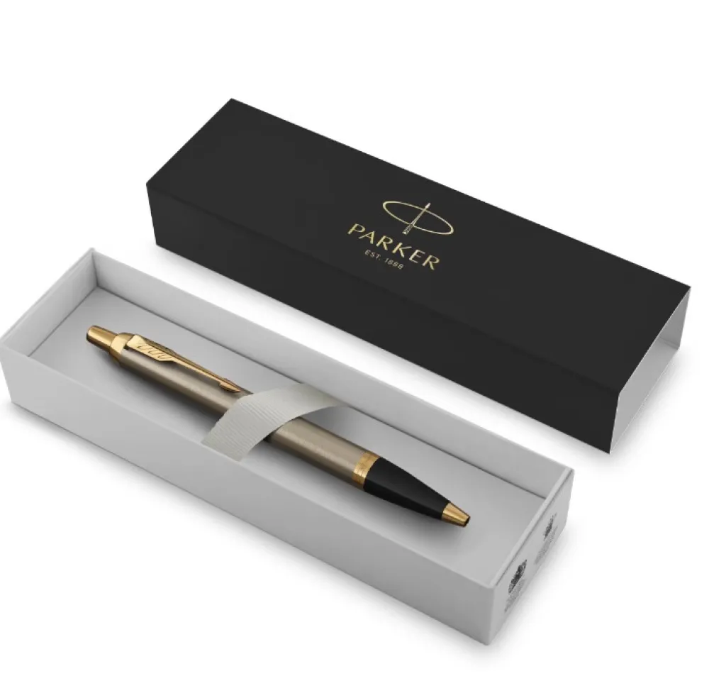 Parker Długopis IM w etui - - Brushed Metal & Gold Trim