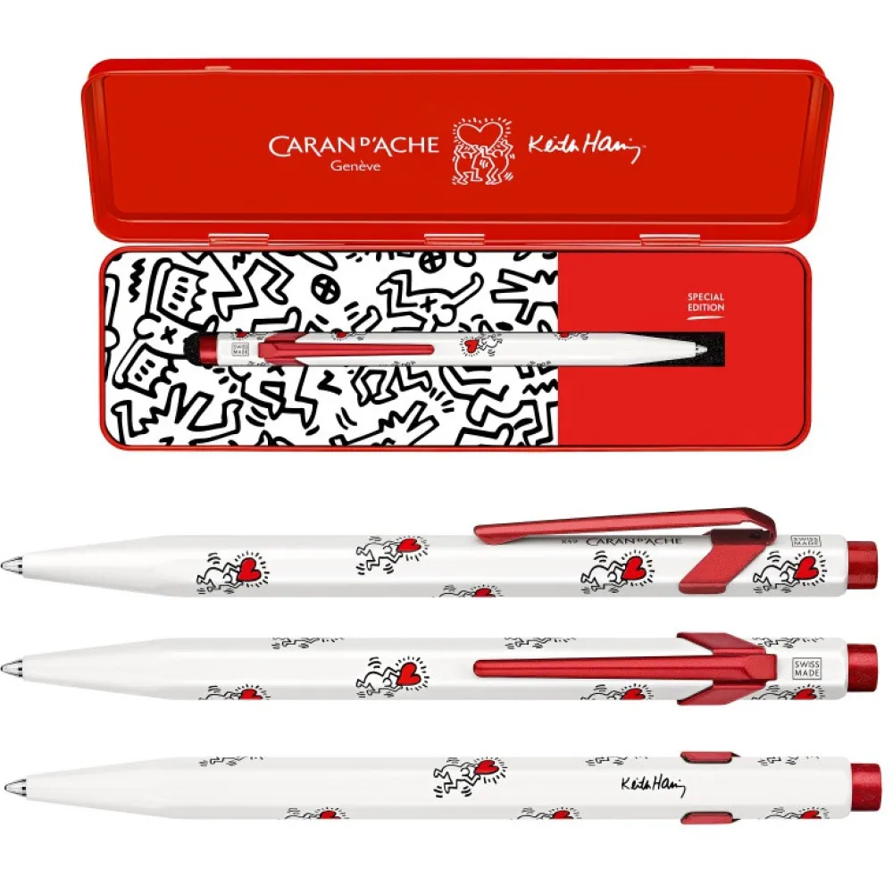 Caran d'Ache Długopis 849 Keith Haring z etui - - White & Red